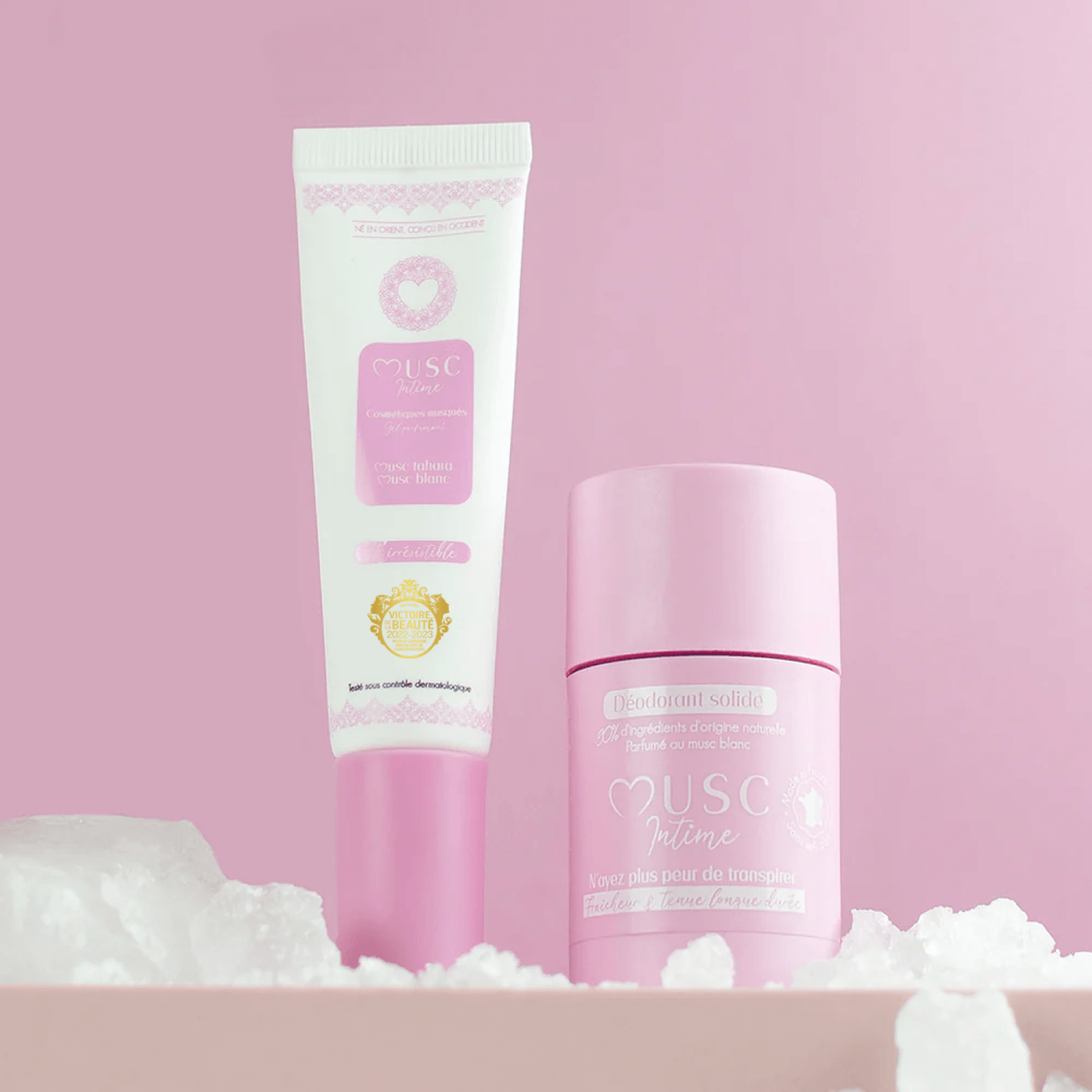 Gel parfumant + déodorant naturel au Musc Blanc