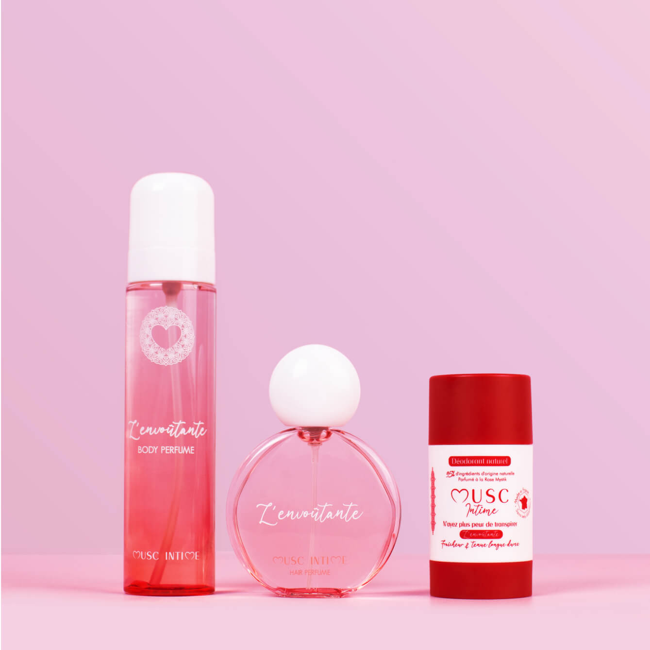 Parfum Corps + Parfum Cheveux + Déo Rose Mystik