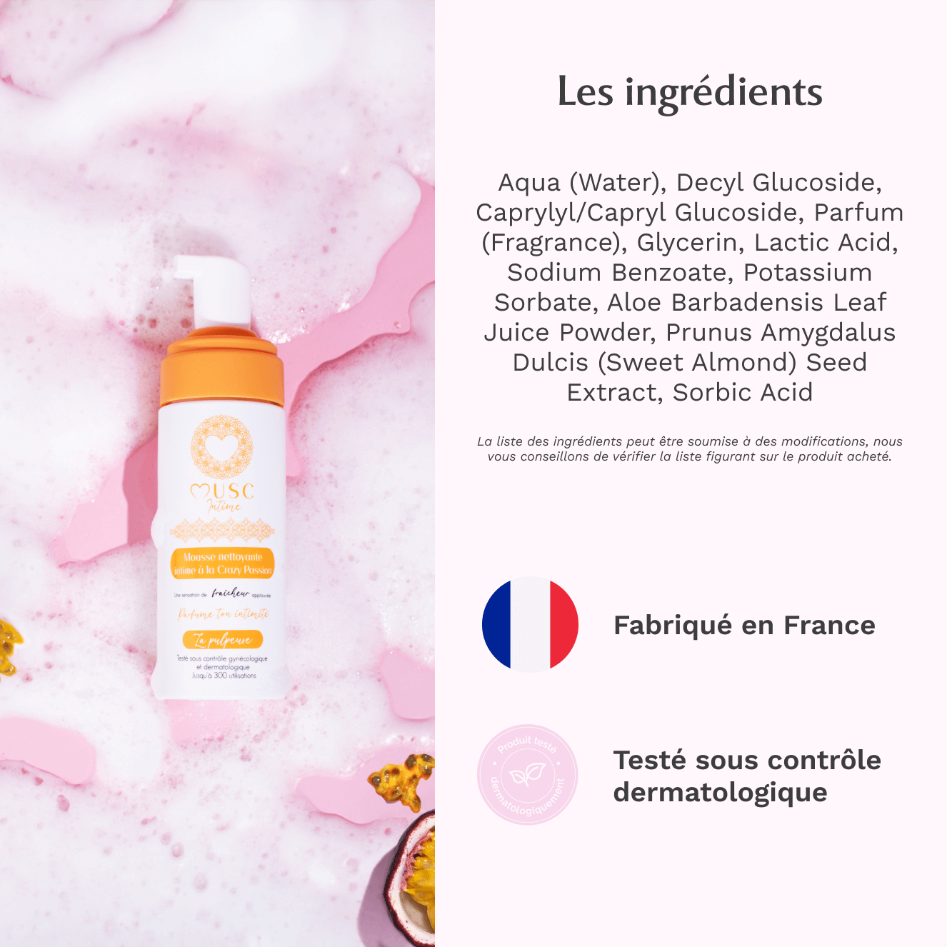 Mousse nettoyante intime à la Crazy Passion - La Pulpeuse (150ml)