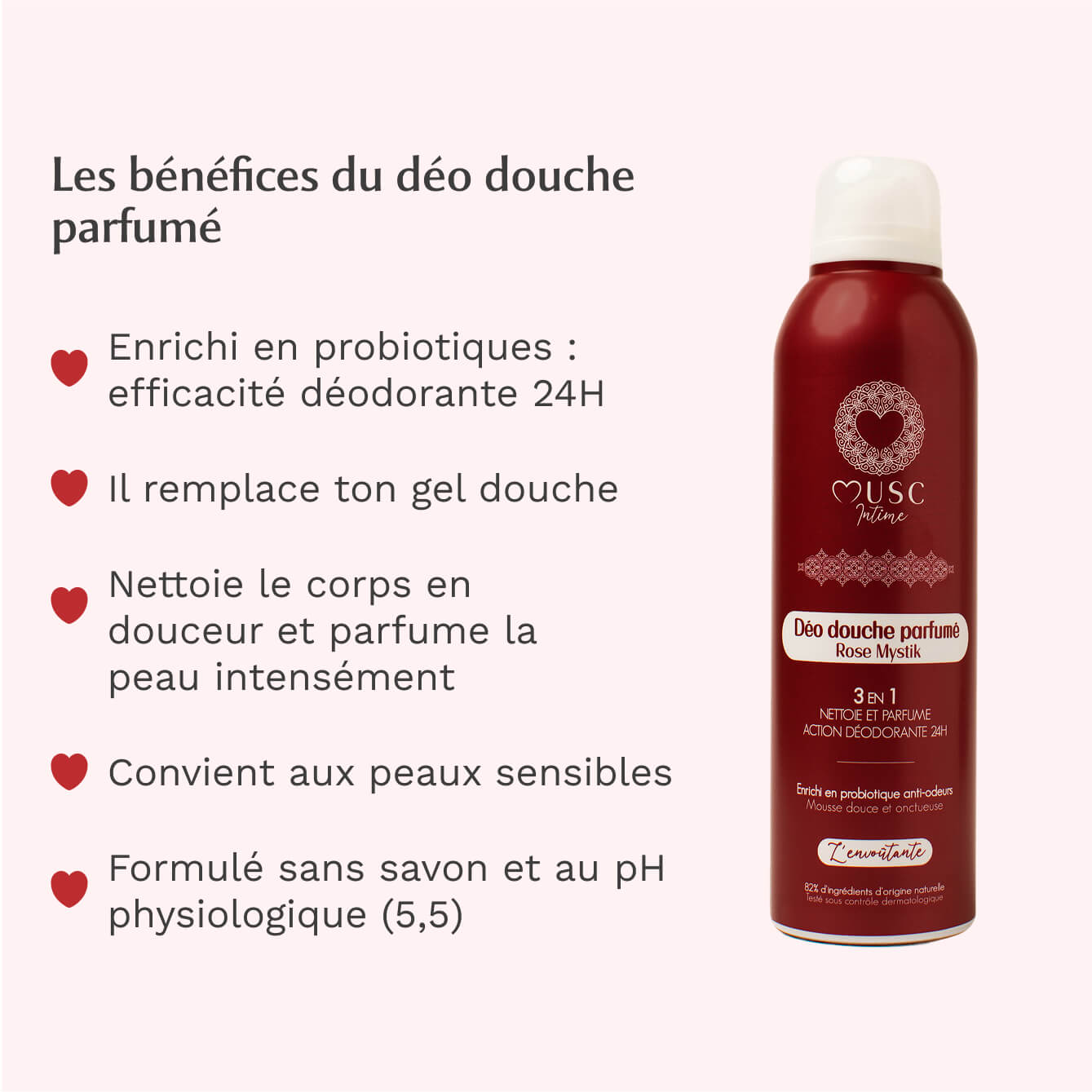 Déo douche parfumé à la Rose Mystik