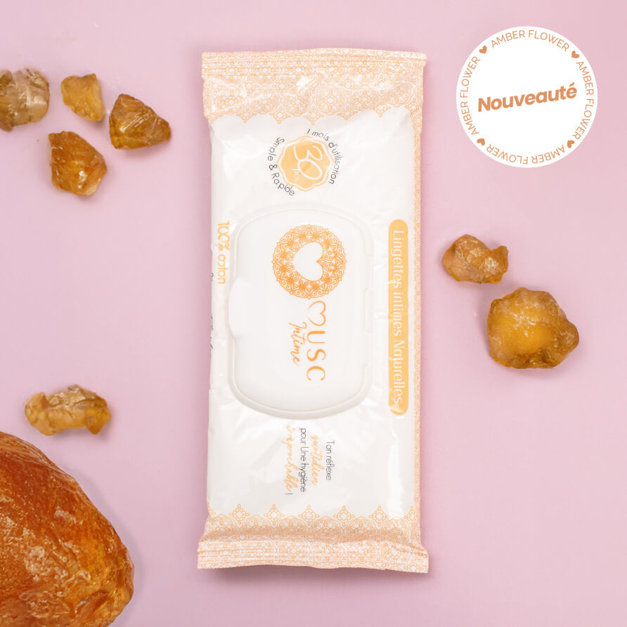 Lingettes Intimes - Paquet de 30 - Amber Flower - La Précieuse