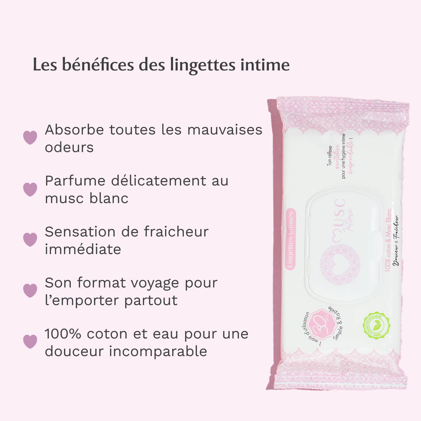 Lingettes toilette intimes - Paquet de 30