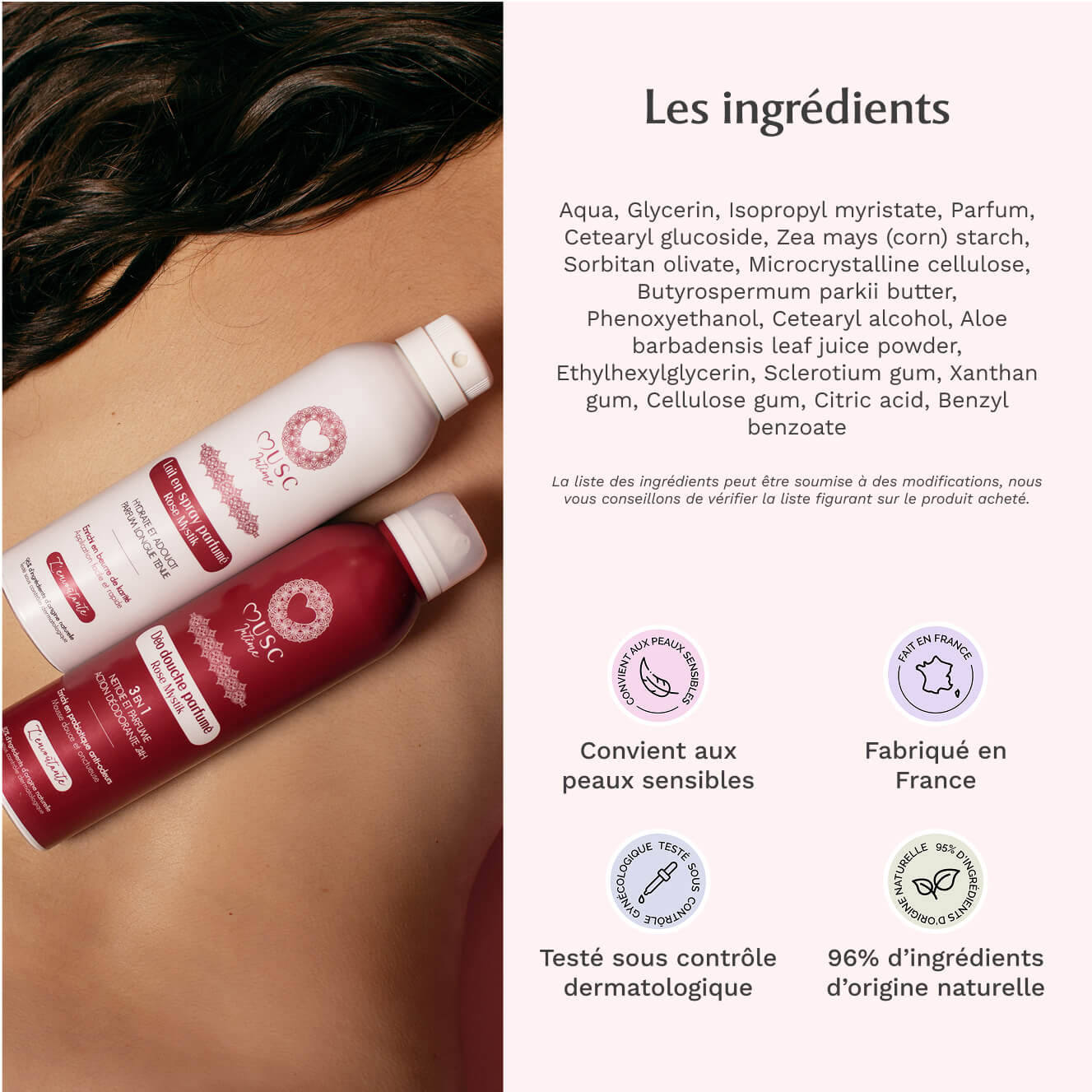 Lait en spray parfumé à la Rose Mystik