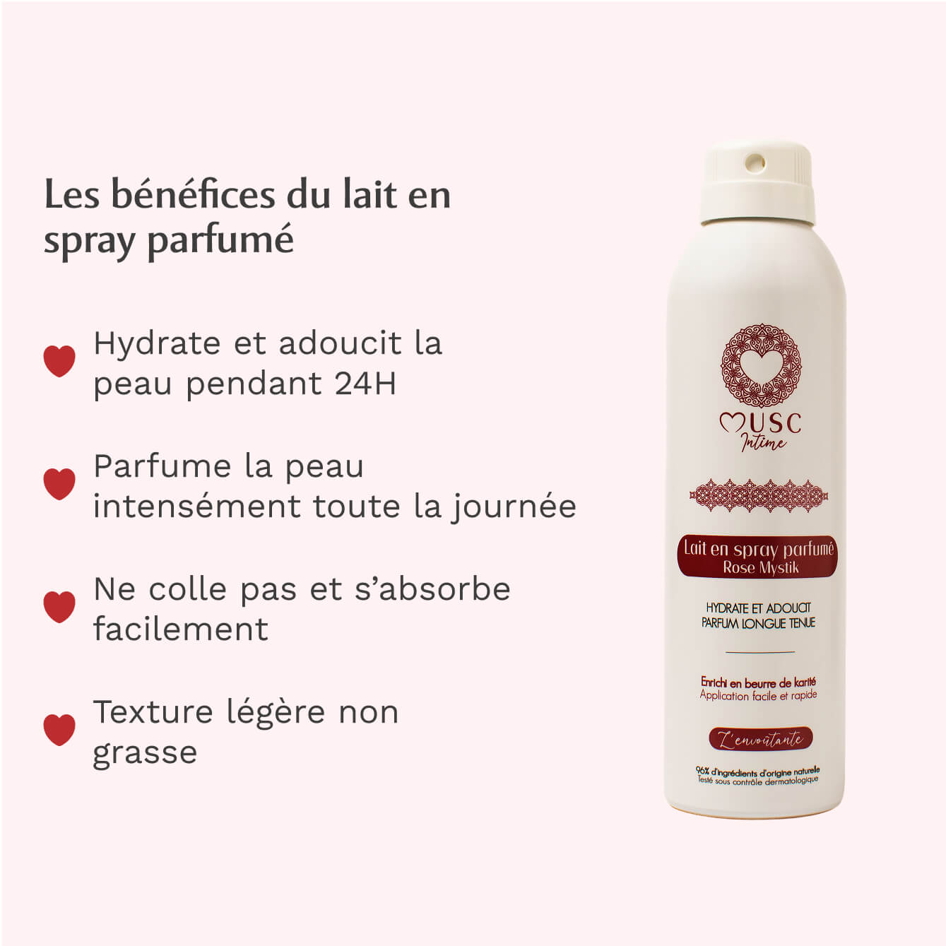 Lait en spray parfumé à la Rose Mystik