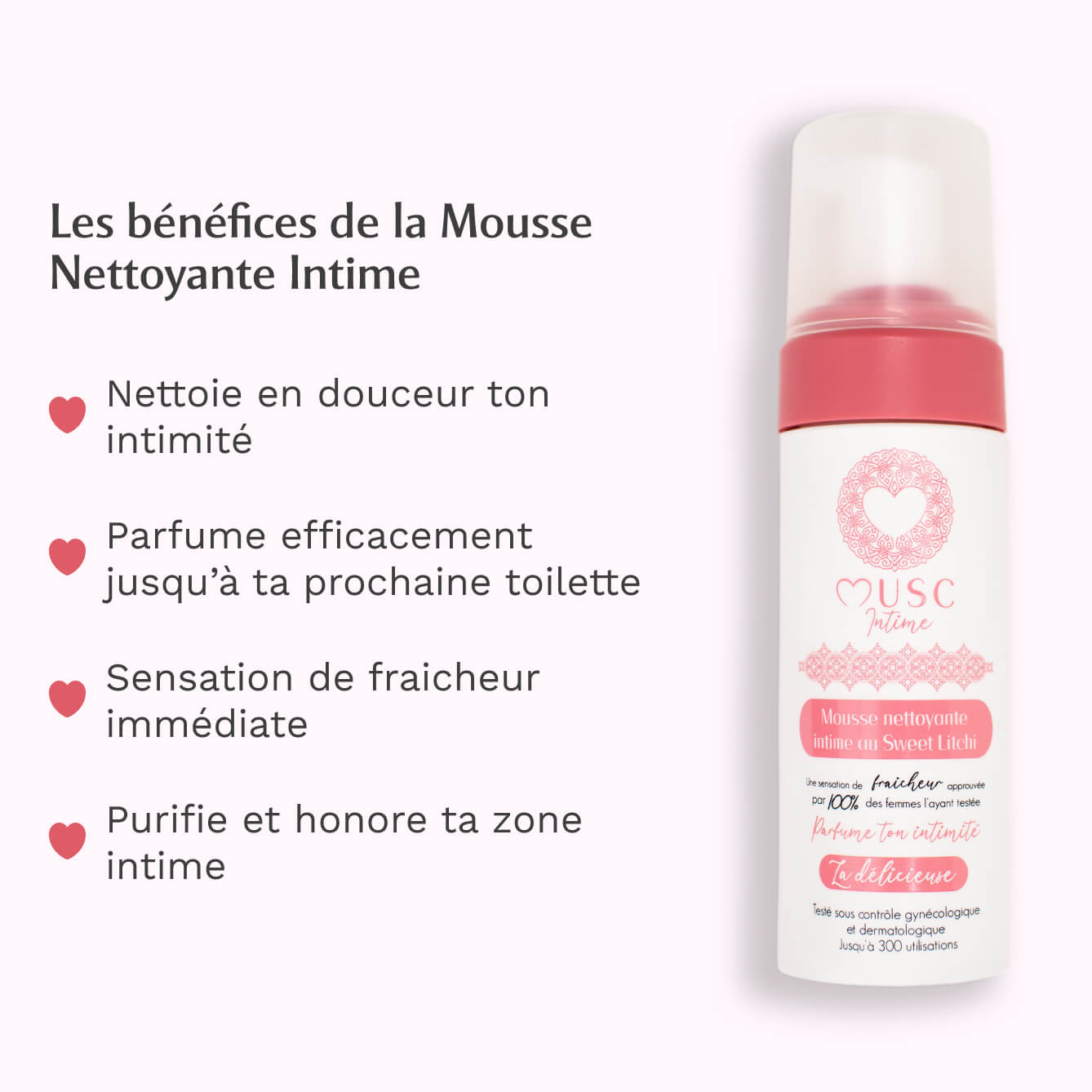 Mousse nettoyante intime au Sweet Litchi - La Délicieuse (150ml)