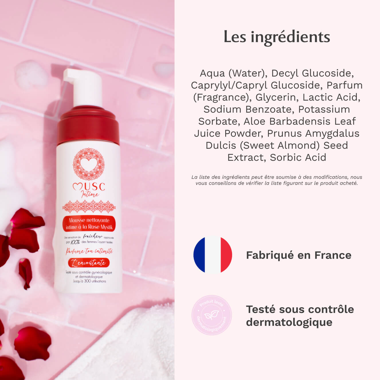 Mousse nettoyante Intime à la Rose Mystik - L'Envoûtante