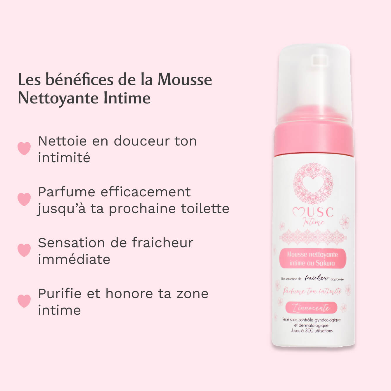 Mousse nettoyante intime au Sakura - L’Innocente (150ml)