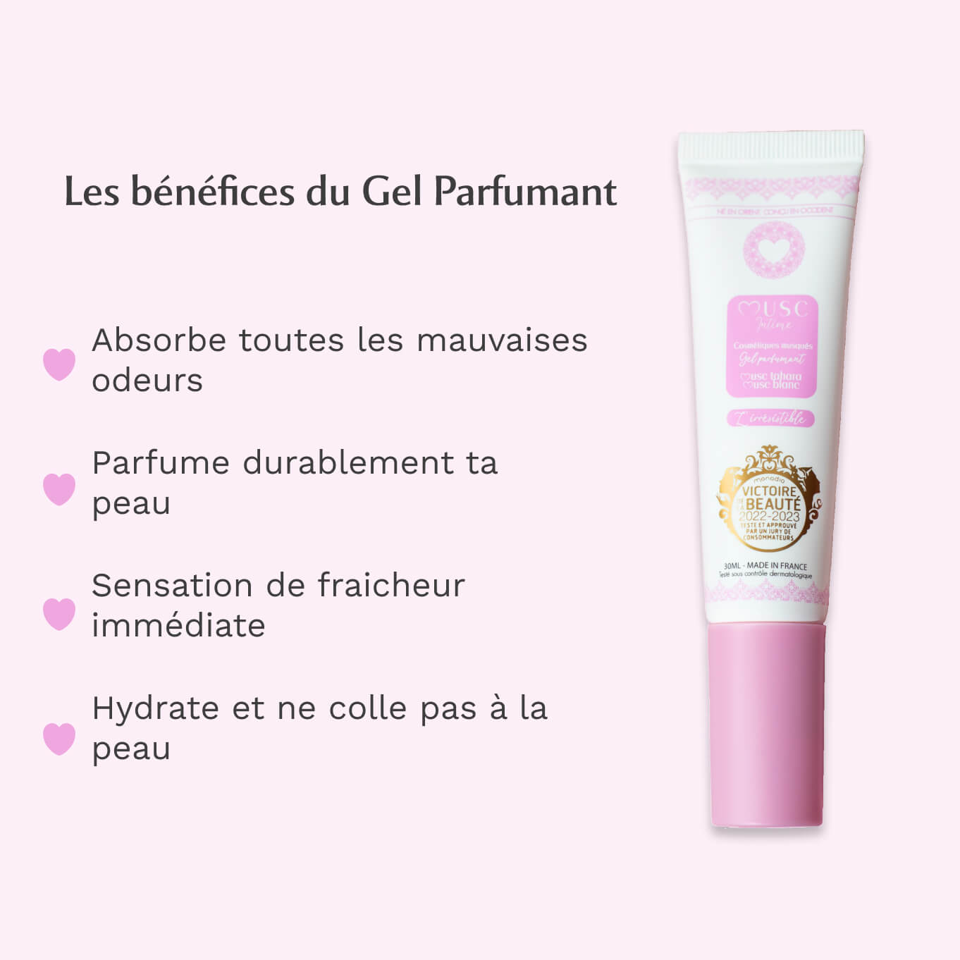 Gel parfumant (30 ml) au Musc Blanc  - L'irrésistible
