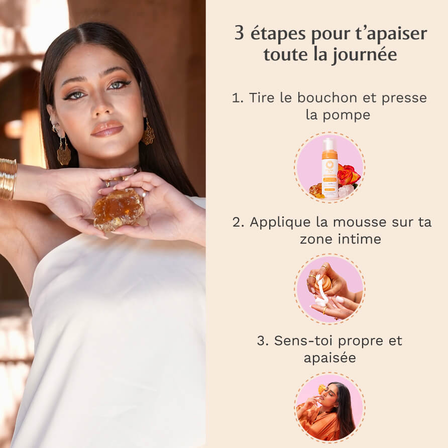 Mousse Nettoyante Intime - Amber Flower - La Précieuse (150ml)